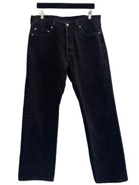Levi’s 501 Jeans Black 100% Cotton Rigid Denim Original Fit Straight Leg Classic